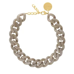 Vanessa Baroni Halsketten|Flat Chain Necklace Greige Marble
