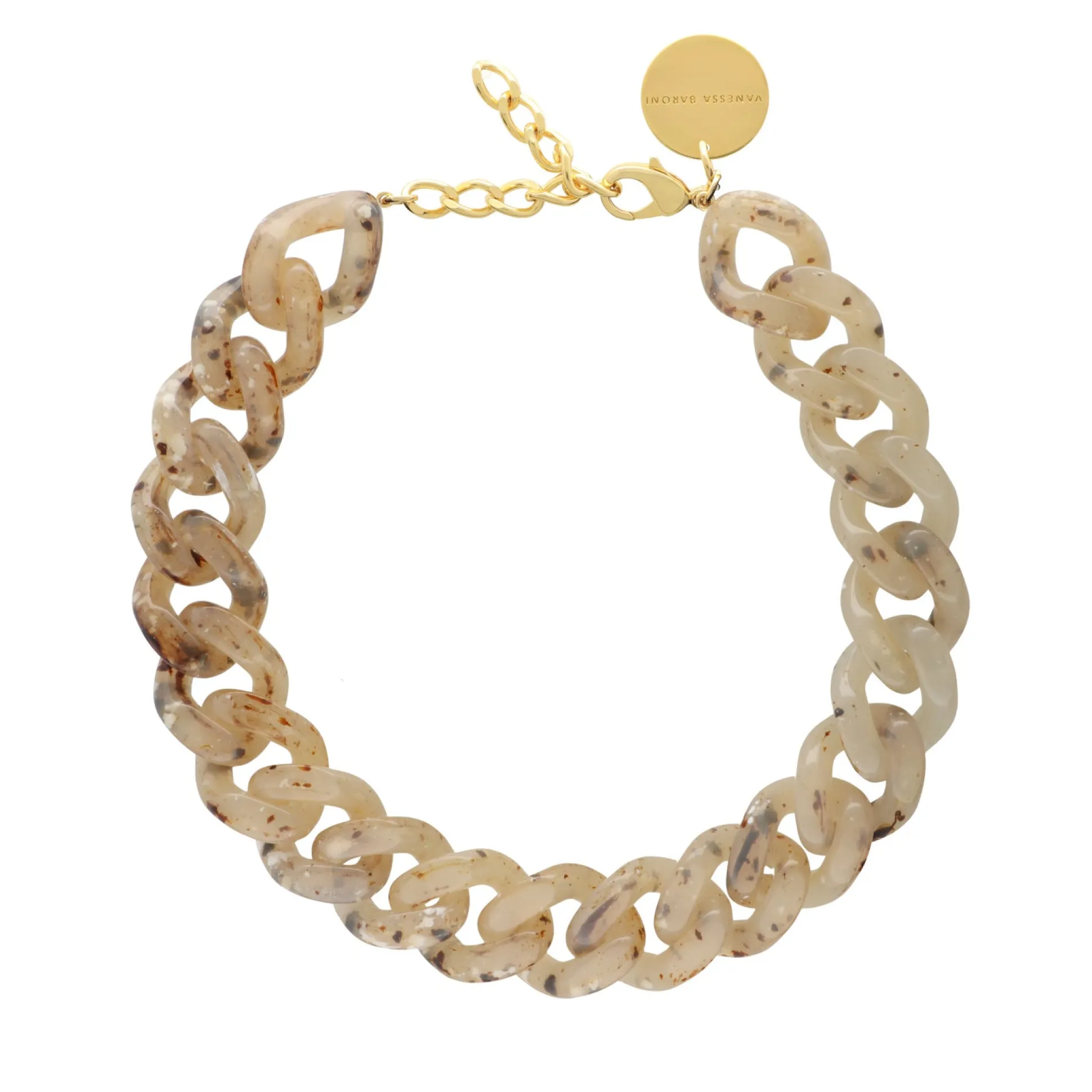 Vanessa Baroni Halsketten|Flat Chain Necklace Light Bernstein