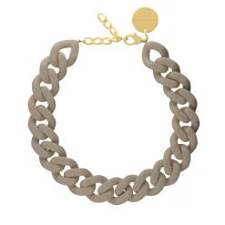 Vanessa Baroni Halsketten|Flat Chain Necklace Matt Light Taupe