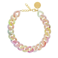 Vanessa Baroni Halsketten|Flat Chain Necklace Neon Rainbow
