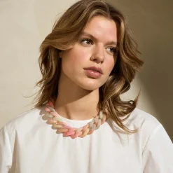 Vanessa Baroni Halsketten|Flat Chain Necklace Neon Rainbow