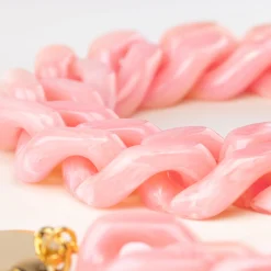 Vanessa Baroni Halsketten|Flat Chain Necklace Neon Pink Marble