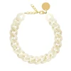 Vanessa Baroni Halsketten|Flat Chain Necklace Pearl Marble