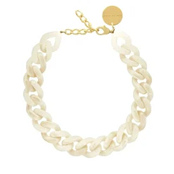 Vanessa Baroni Halsketten|Flat Chain Necklace Pearl Marble