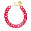 Vanessa Baroni Halsketten|Flat Chain Necklace Pink Marble