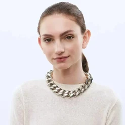 Vanessa Baroni Halsketten|Flat Chain Necklace Silver