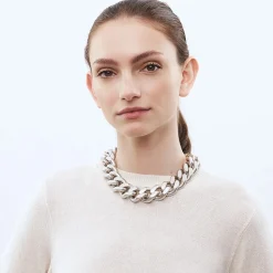 Vanessa Baroni Halsketten|Flat Chain Necklace Silver Vintage