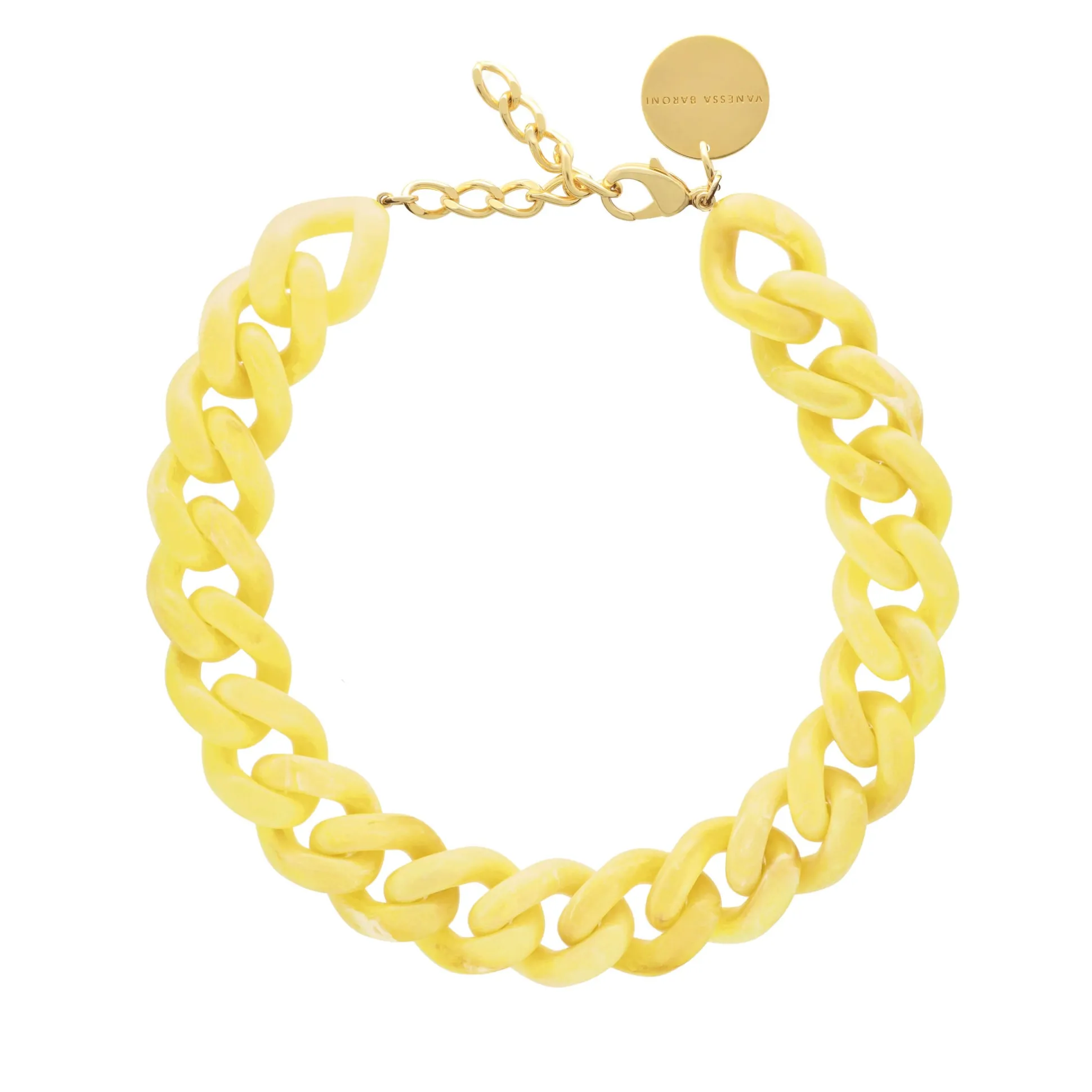 Vanessa Baroni Halsketten|Flat Chain Necklace Yellow Marble