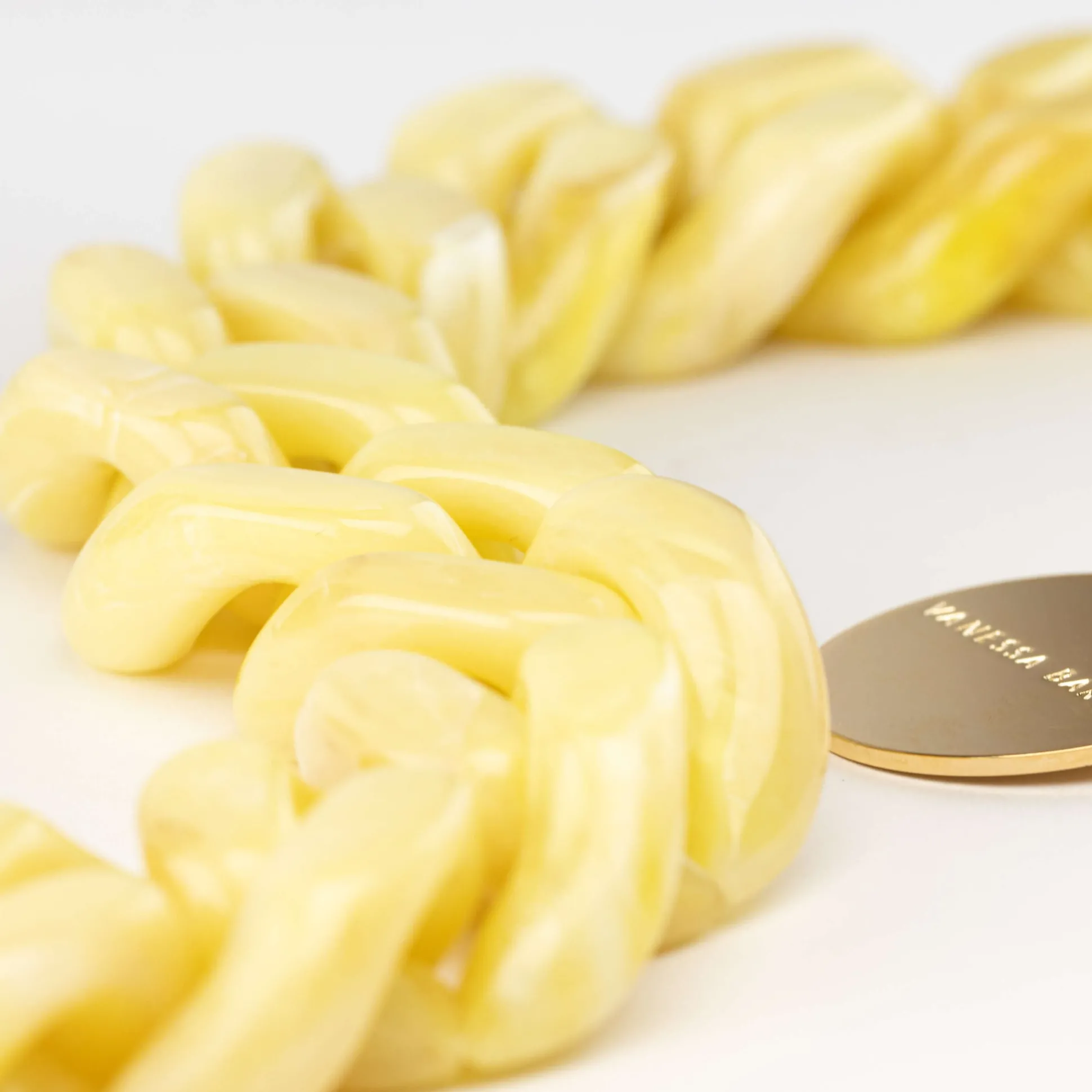 Vanessa Baroni Halsketten|Flat Chain Necklace Yellow Marble