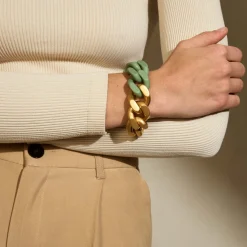 Vanessa Baroni Armbänder|Great Bracelet 2 Color Gold - Matt Mint