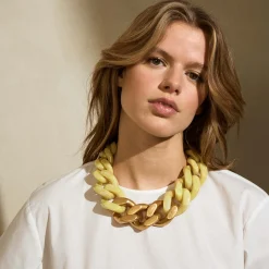 Vanessa Baroni Halsketten|Great Necklace With Gold - Yellow Marble