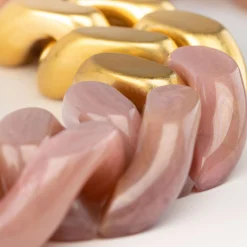 Vanessa Baroni Halsketten|Great Necklace With Gold - Rose Marble