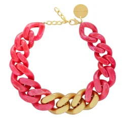 Vanessa Baroni Halsketten|Great Necklace With Gold - Pink Marble