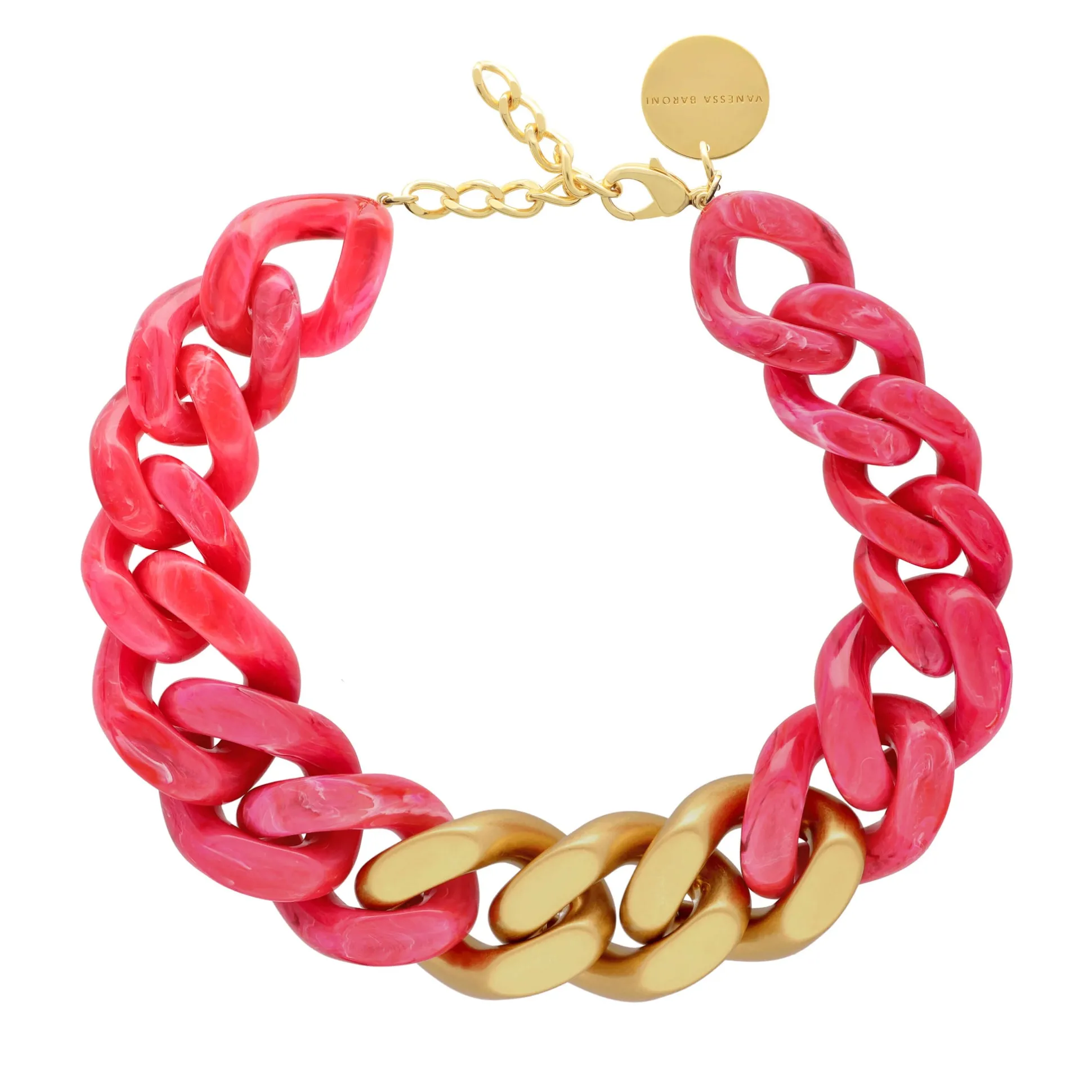 Vanessa Baroni Halsketten|Great Necklace With Gold - Pink Marble