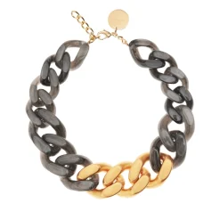 Vanessa Baroni Halsketten|Great Necklace With Gold - Grey Marble