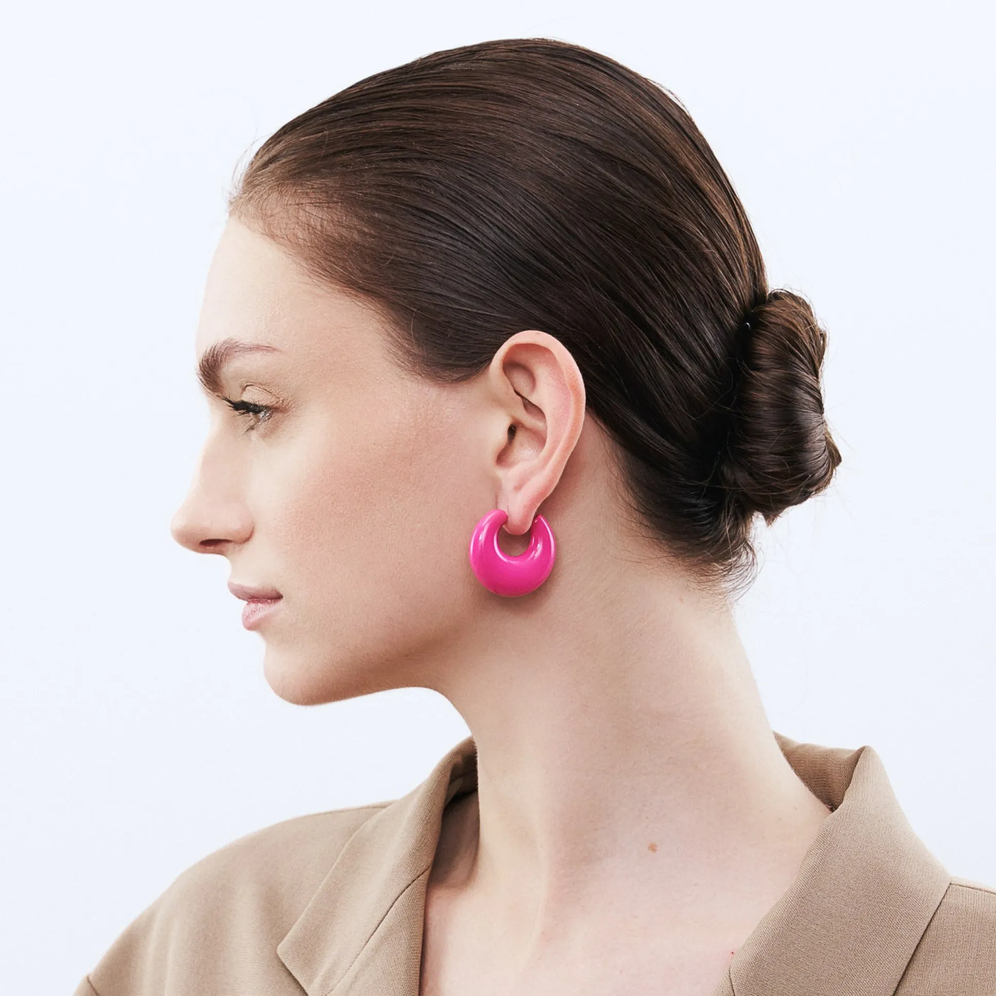 Vanessa Baroni Ohrringe|Moon Earring Fuchsia
