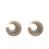 Vanessa Baroni Ohrringe|Moon Earring Greige Marble