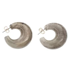 Vanessa Baroni Ohrringe|Moon Earring Grey Marble
