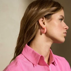 Vanessa Baroni Ohrringe|Moon Earring Neon Pink Marble