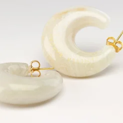 Vanessa Baroni Ohrringe|Moon Earring White Marble