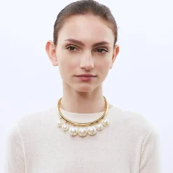 Vanessa Baroni Halsketten|Multi Pearl Neck Clasp