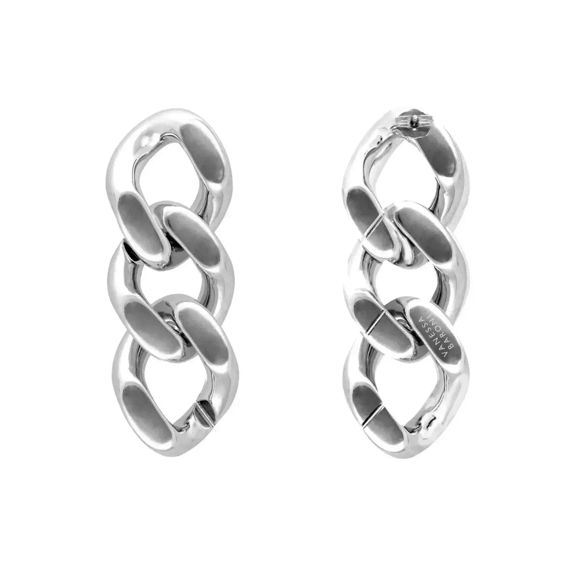 Vanessa Baroni Ohrringe|New Flat Chain Earring Silver