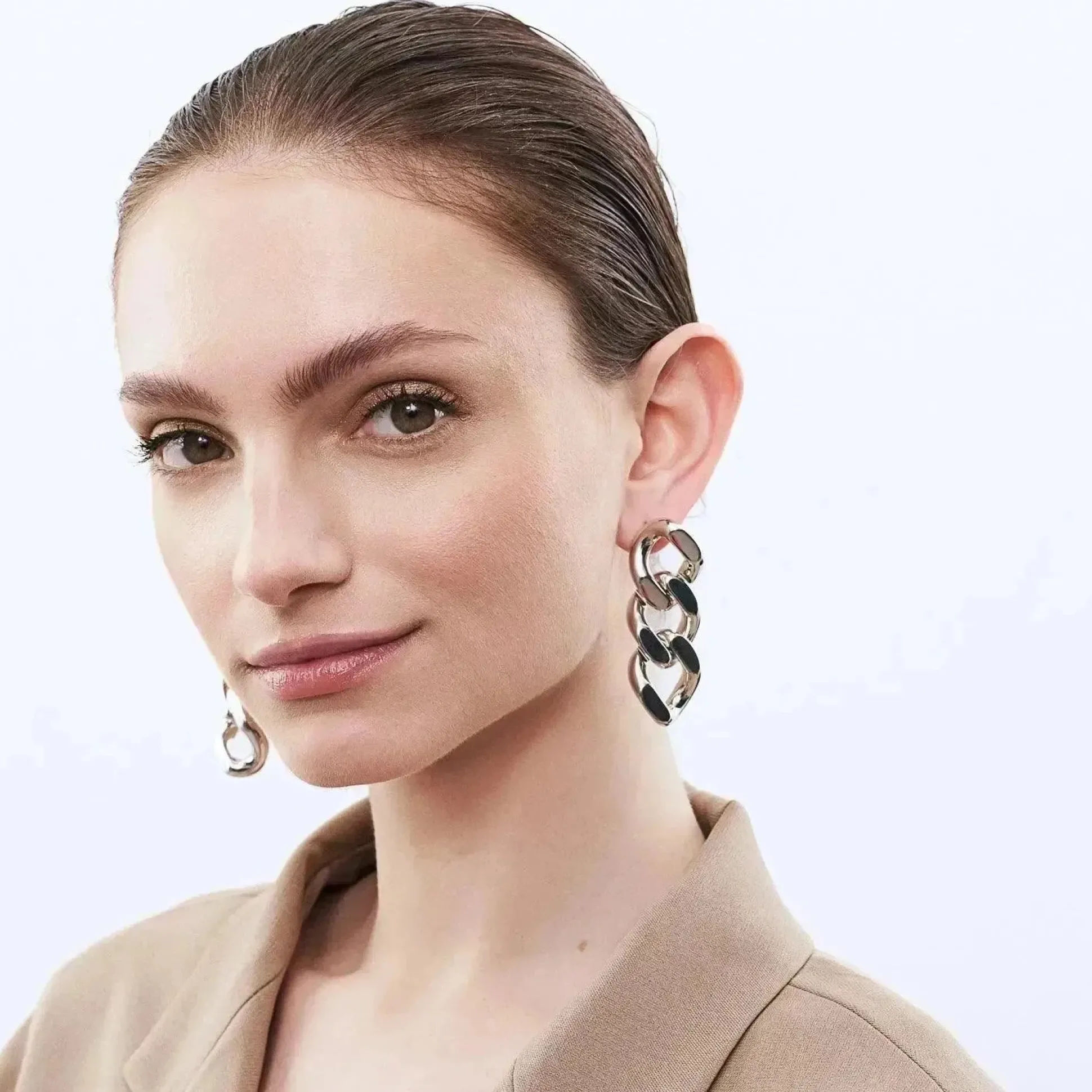 Vanessa Baroni Ohrringe|New Flat Chain Earring Silver