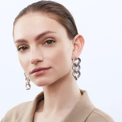 Vanessa Baroni Ohrringe|New Flat Chain Earring Silver Vintage