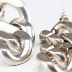 Vanessa Baroni Ohrringe|New Flat Chain Earring Silver Vintage