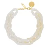 Vanessa Baroni Halsketten|Oval Necklace Off White - Pearl Marble