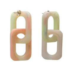 Vanessa Baroni Ohrringe|Squared Double Earring Small Neon Rainbow