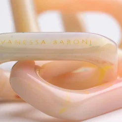 Vanessa Baroni Ohrringe|Squared Double Earring Small Neon Rainbow