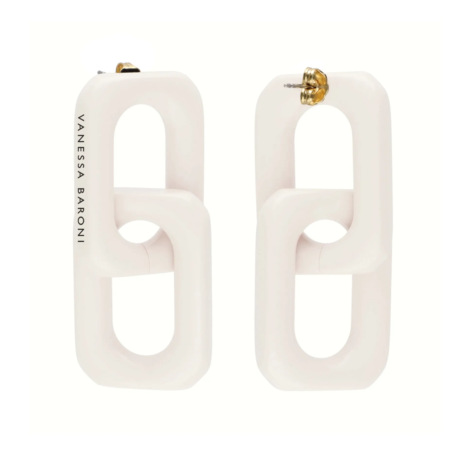 Vanessa Baroni Ohrringe|Squared Double Earring Small Off-White