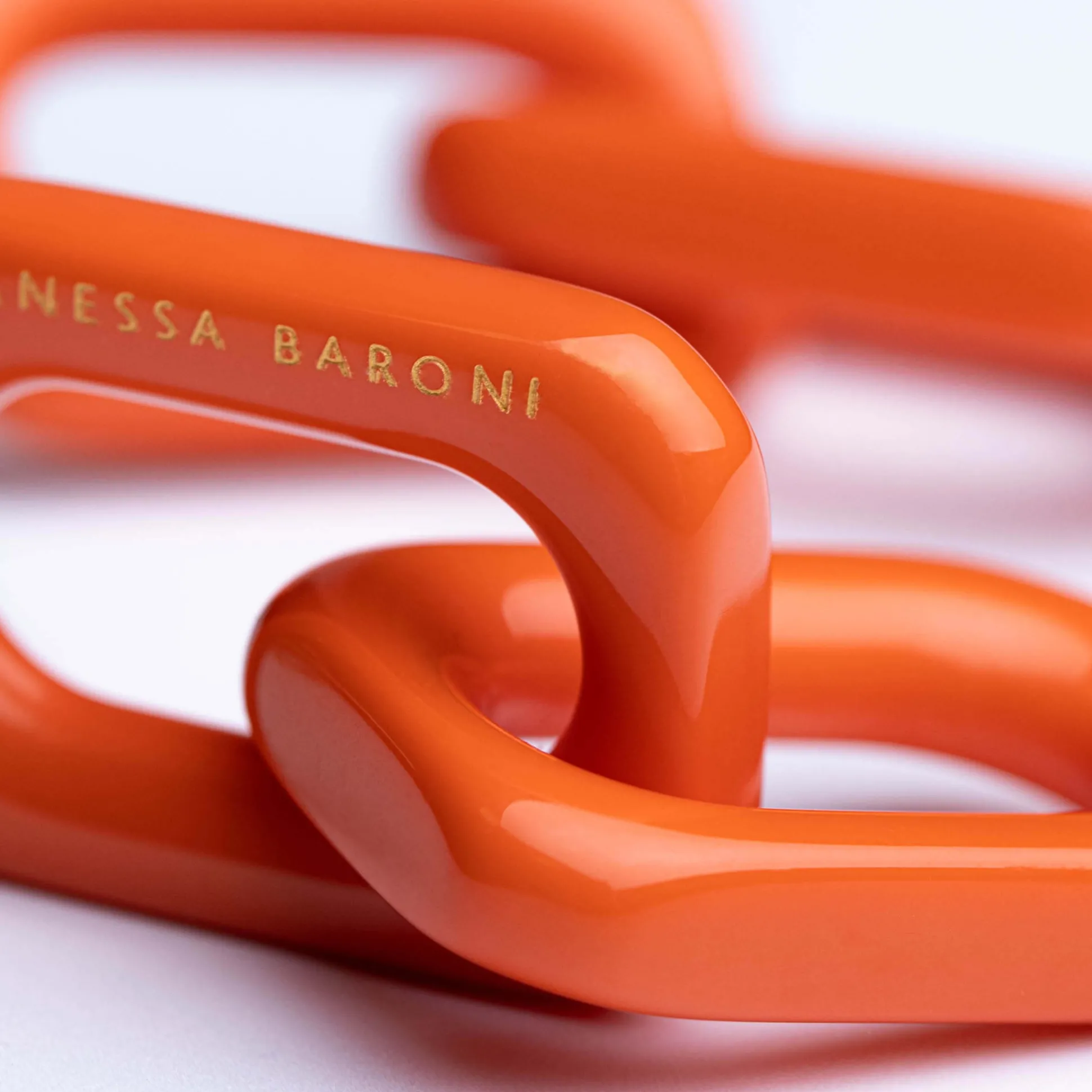 Vanessa Baroni Ohrringe|Squared Double Earring Small Orange