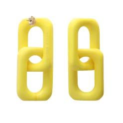 Vanessa Baroni Ohrringe|Squared Double Earring Small Yellow
