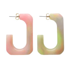 Vanessa Baroni Ohrringe|Squared Single Earring Large Neon Rainbow