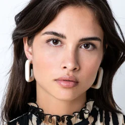 Vanessa Baroni Ohrringe|Squared Single Earring Large Off-White