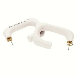 Vanessa Baroni Ohrringe|Squared Single Earring Large Off-White