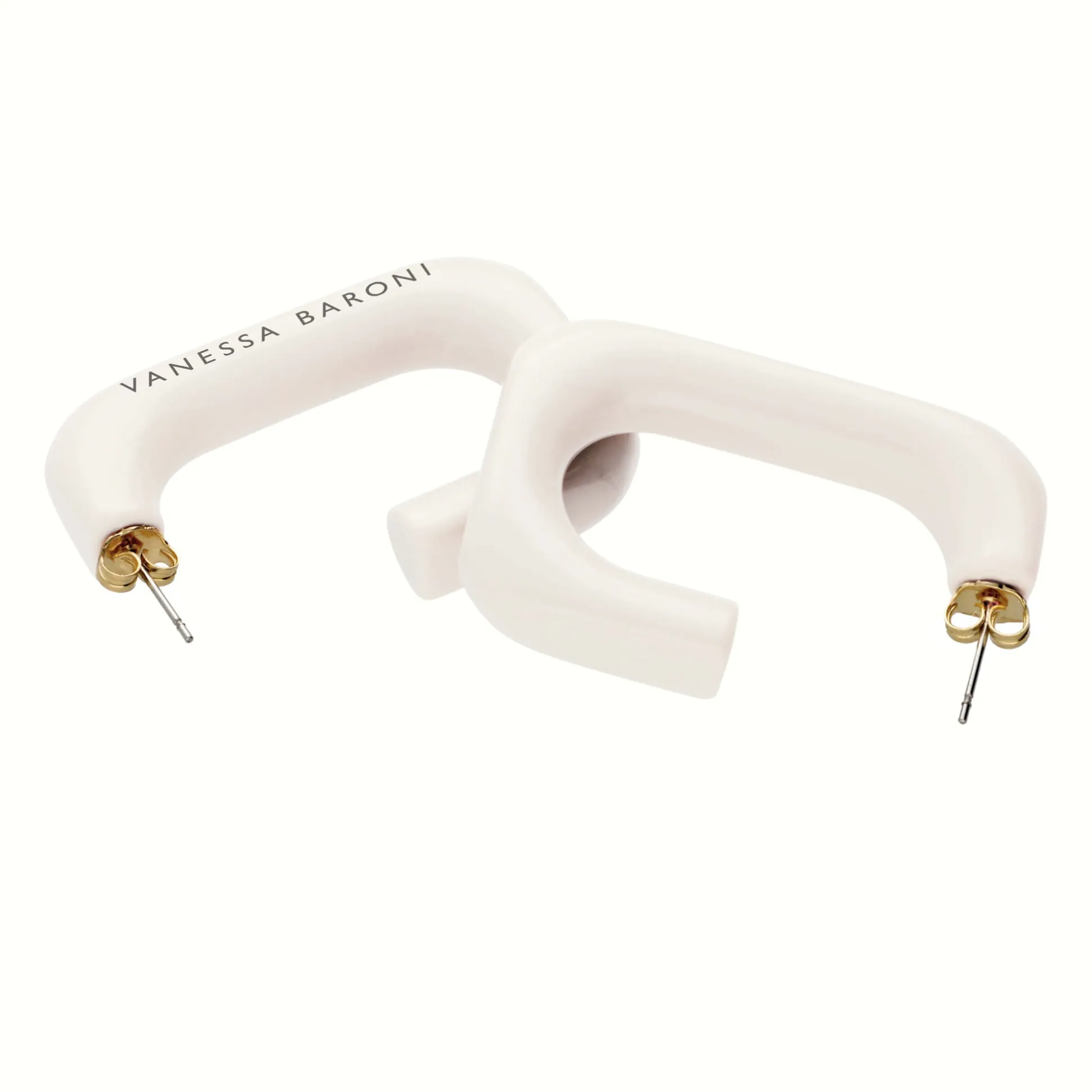 Vanessa Baroni Ohrringe|Squared Single Earring Large Off-White