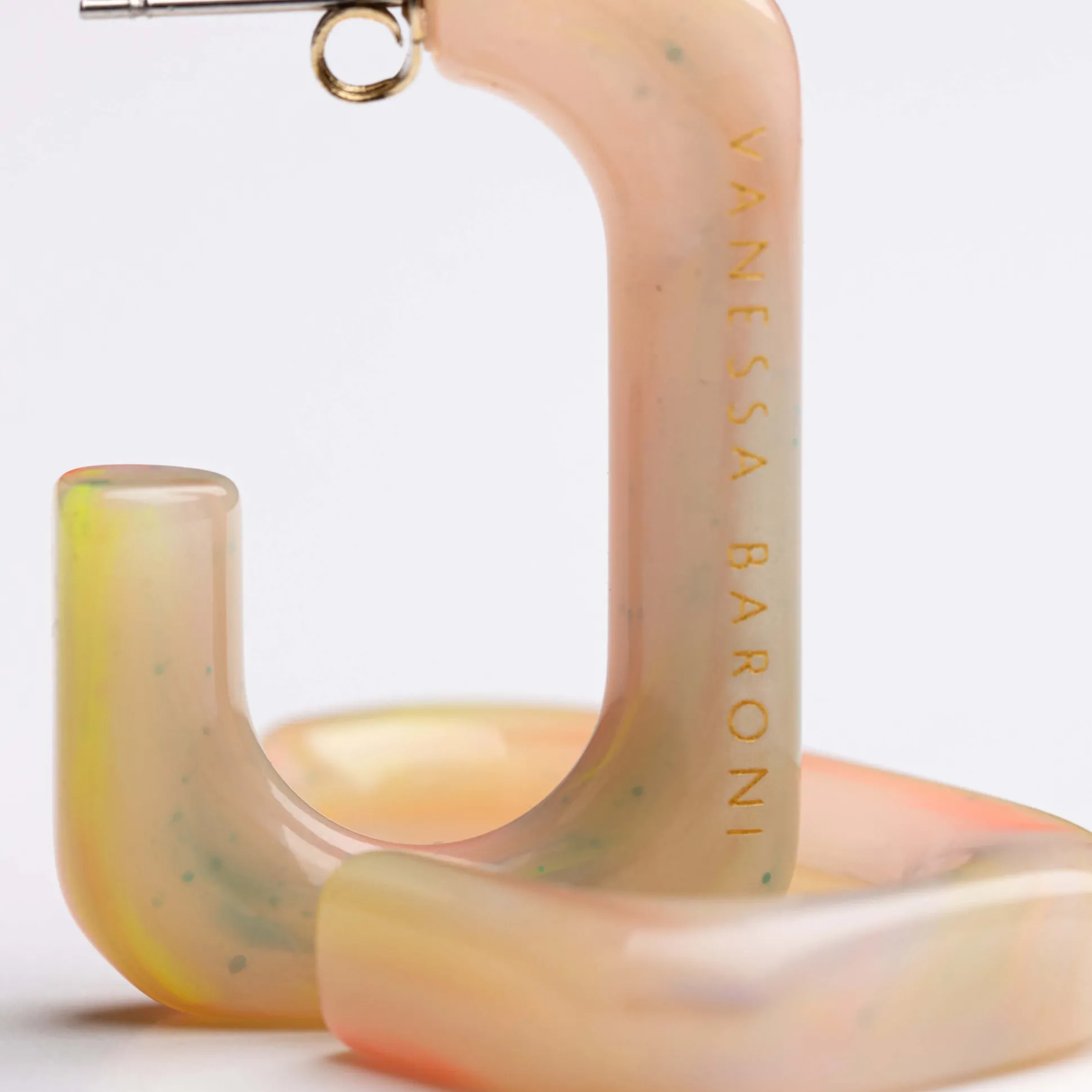 Vanessa Baroni Ohrringe|Squared Single Earring Small Neon Rainbow