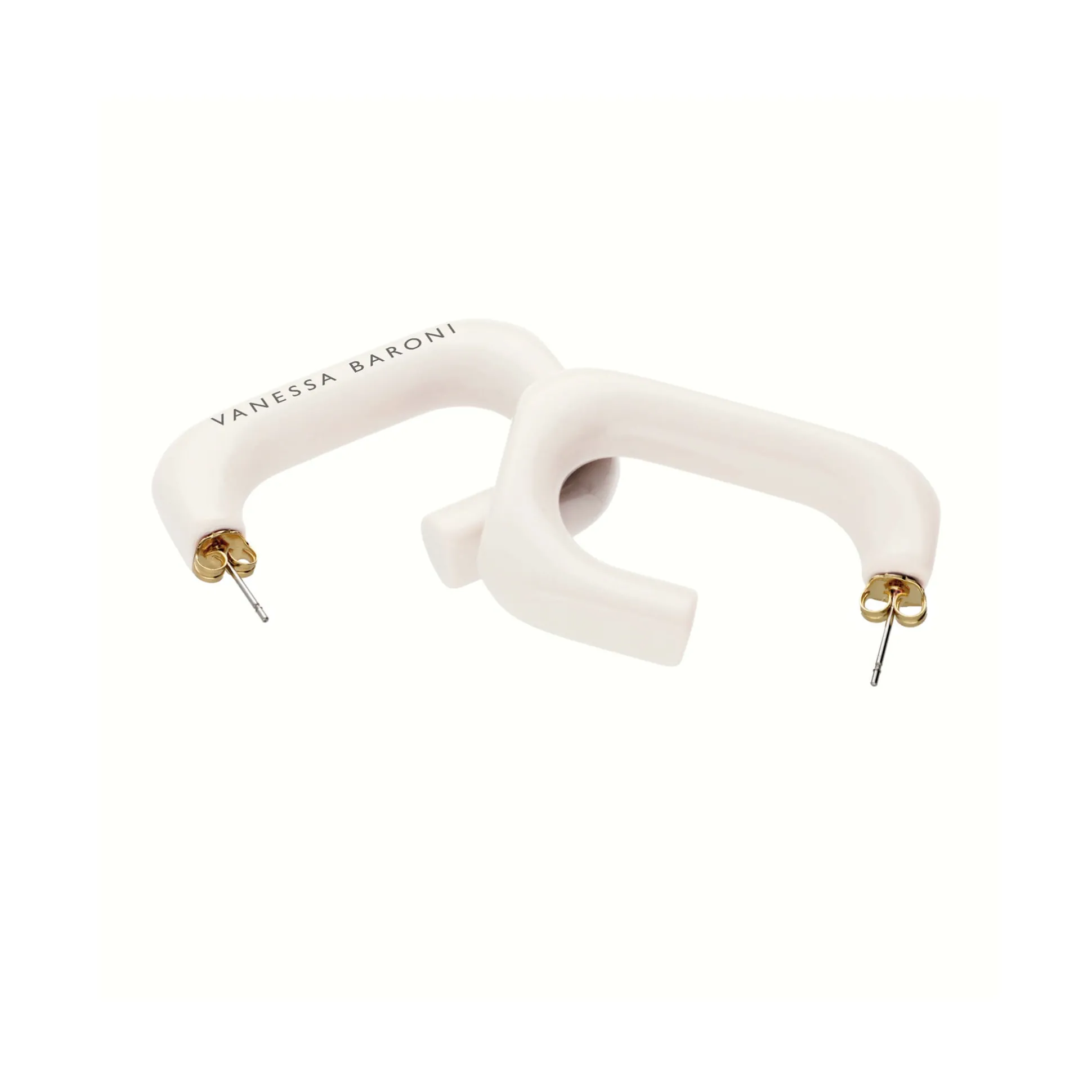 Vanessa Baroni Ohrringe|Squared Single Earring Small Off-White