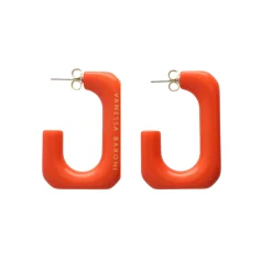 Vanessa Baroni Ohrringe|Squared Single Earring Small Orange