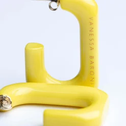 Vanessa Baroni Ohrringe|Squared Single Earring Small Yellow