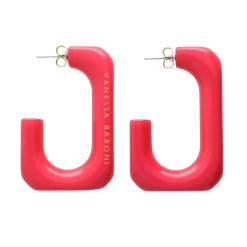 Vanessa Baroni Ohrringe|Squared Single Earring Small Pink