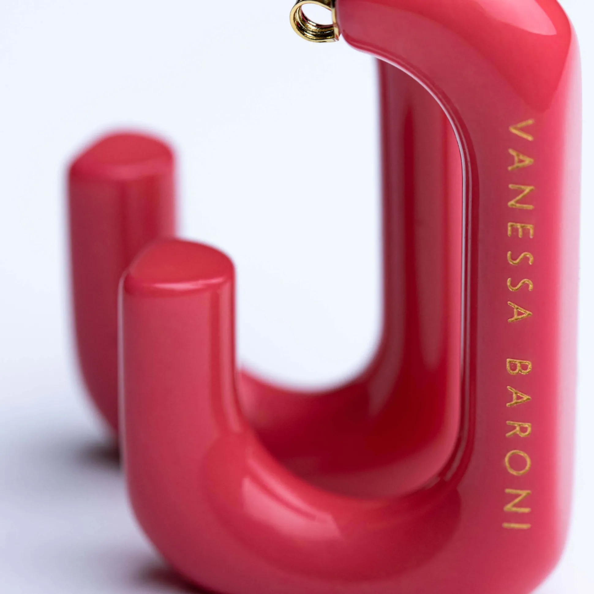 Vanessa Baroni Ohrringe|Squared Single Earring Small Pink