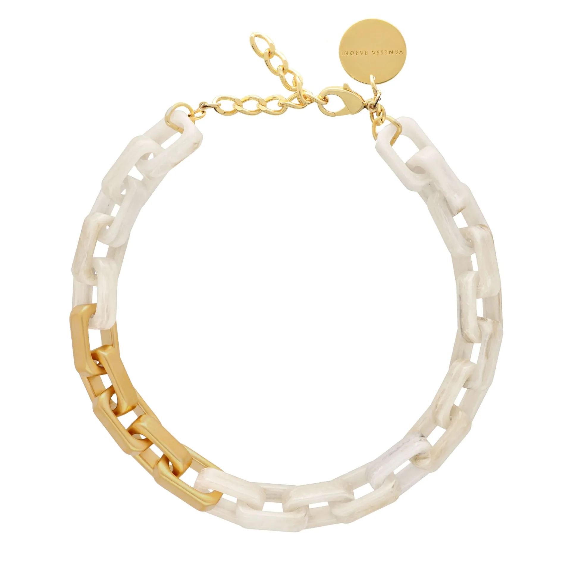 Vanessa Baroni Halsketten|Tank Necklace White Marble