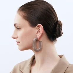 Vanessa Baroni Ohrringe|Tube Earring Greige Marble