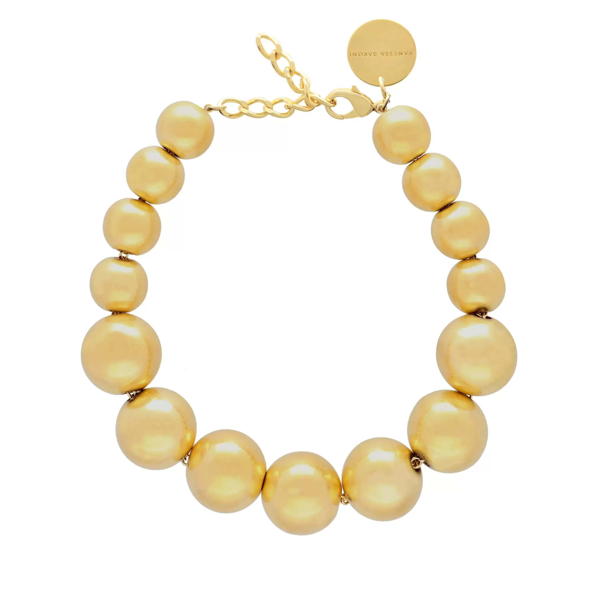 Best Sale Vanessa Baroni Beads Necklace Gold Vintage