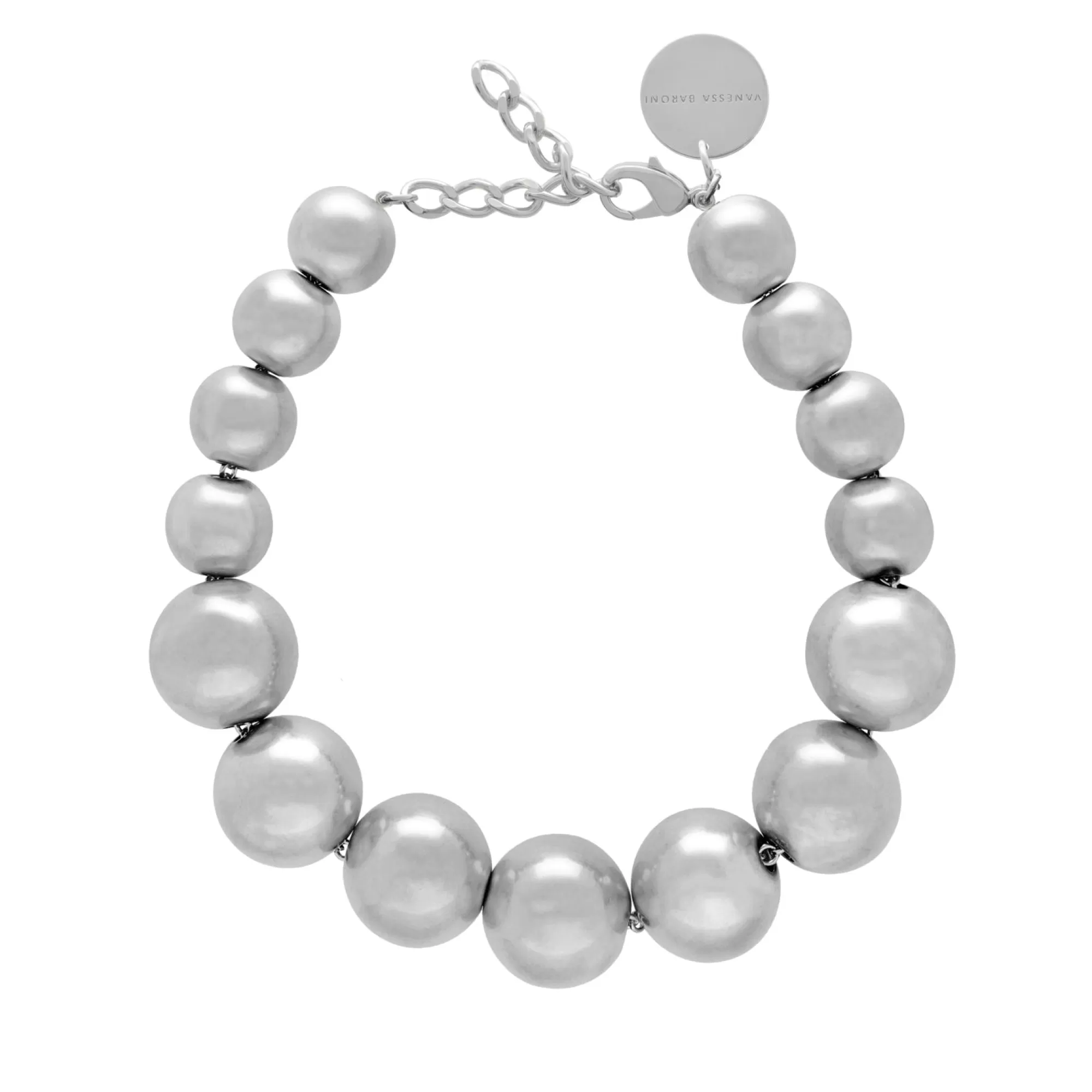 Flash Sale Vanessa Baroni Beads Necklace Silver Vintage