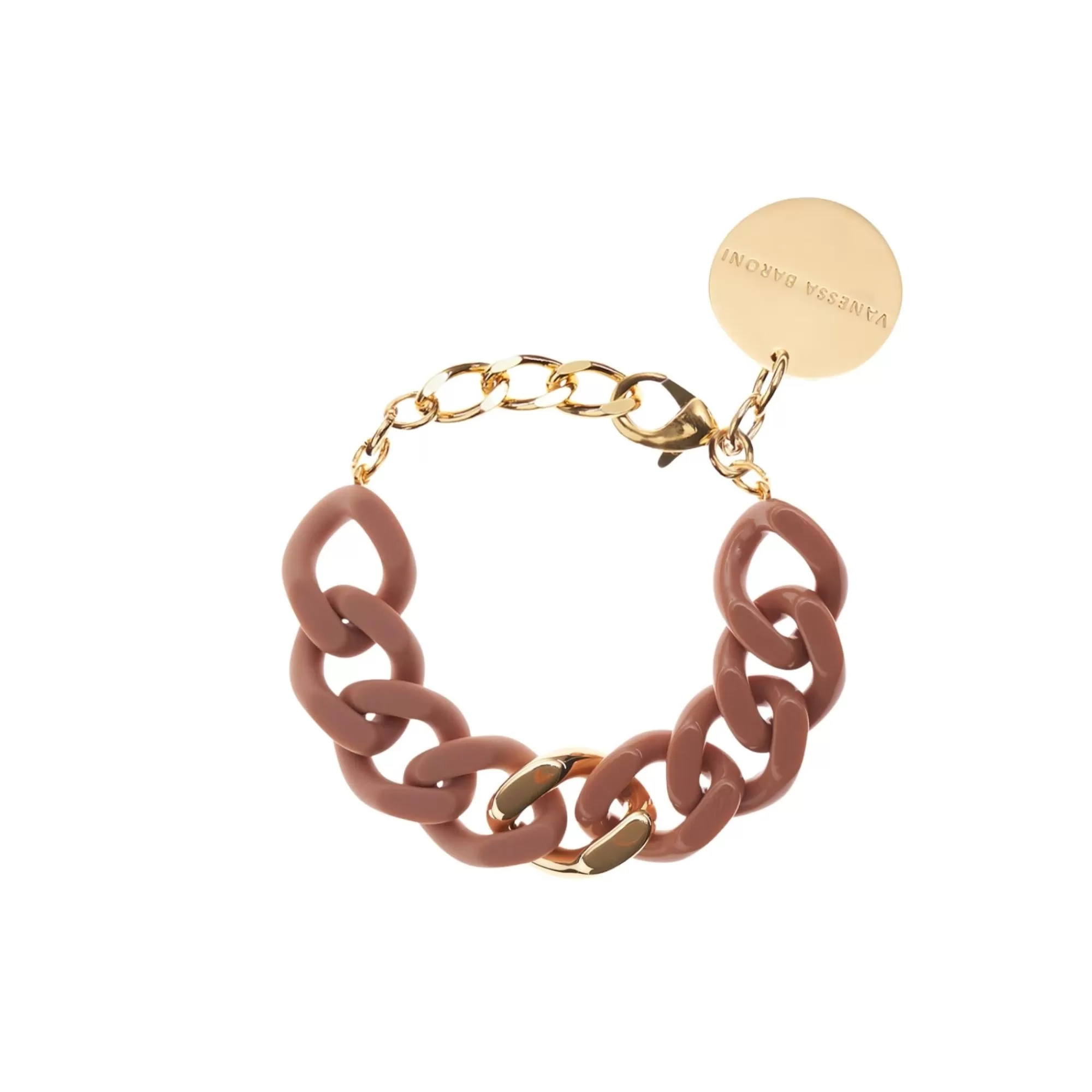 Cheap Vanessa Baroni Flat Chain Bracelet 2 Color With Gold - Caramel - Caramel Matt